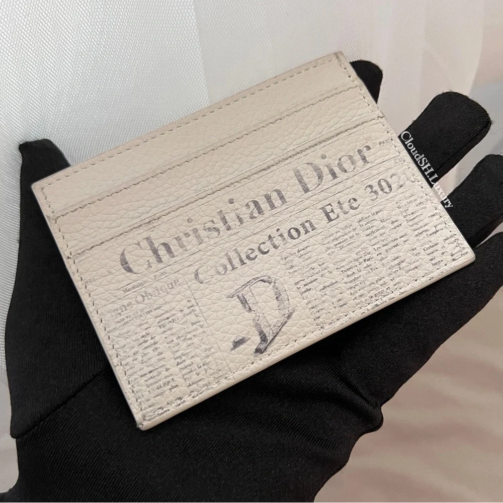 Auth Dior x Daniel Arsham Newspaper Print Card Holder - PreLoved